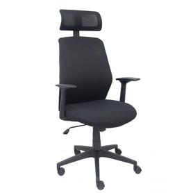 Silla Parolis respaldo malla negro con cabecero y asiento 3D