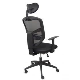 Silla Chinchilla respaldo malla negro con cabecero asiento 3D negro