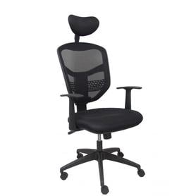 Silla Chinchilla respaldo malla negro con cabecero asiento 3D negro