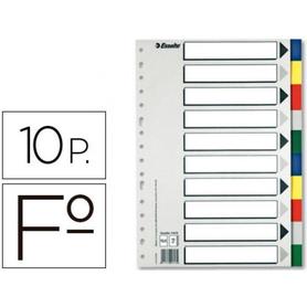 Separador esselte plastico juego de 10 separadores folio con 5 colores multitaladro