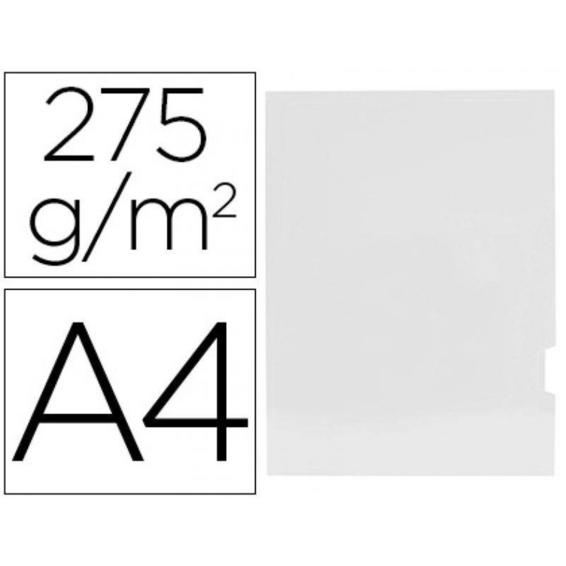Subcarpeta cartulina gio plastificada presentacion 2 solapas din a4 blanco 275g/m2
